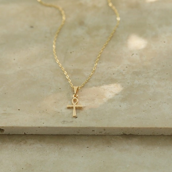 Petite Ankh Cross Necklace | 18k Gold Filled - Picture 3 of 6